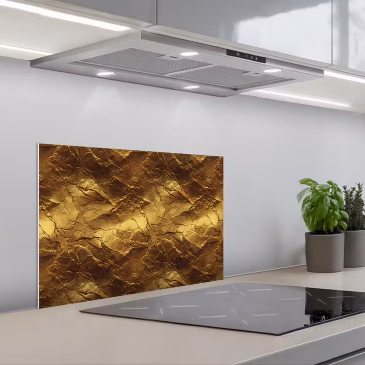 Spritzschutz Küche - Blattgold – Textur – Gold — 1