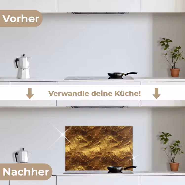 Spritzschutz Küche - Blattgold – Textur – Gold — 7