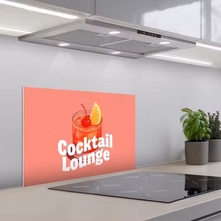 Spritzschutz Küche - Cocktail-Lounge – Glas – Koralle — 1