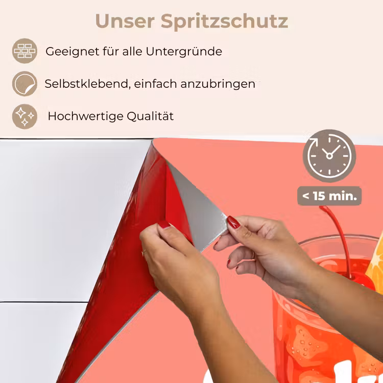 Spritzschutz Küche - Cocktail-Lounge – Glas – Koralle — 4