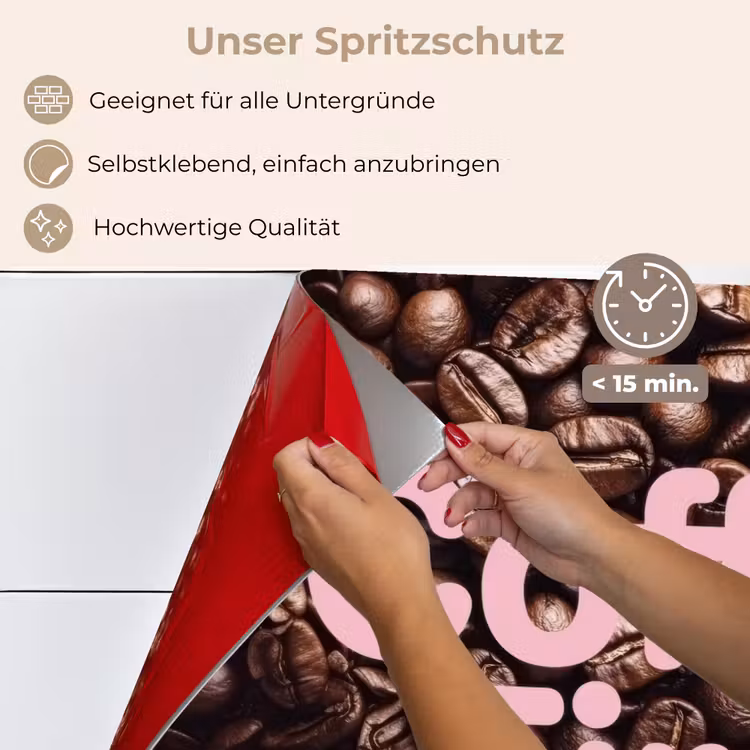 Spritzschutz Küche - Coffee First – Kaffeebohnen – Rosa — 4