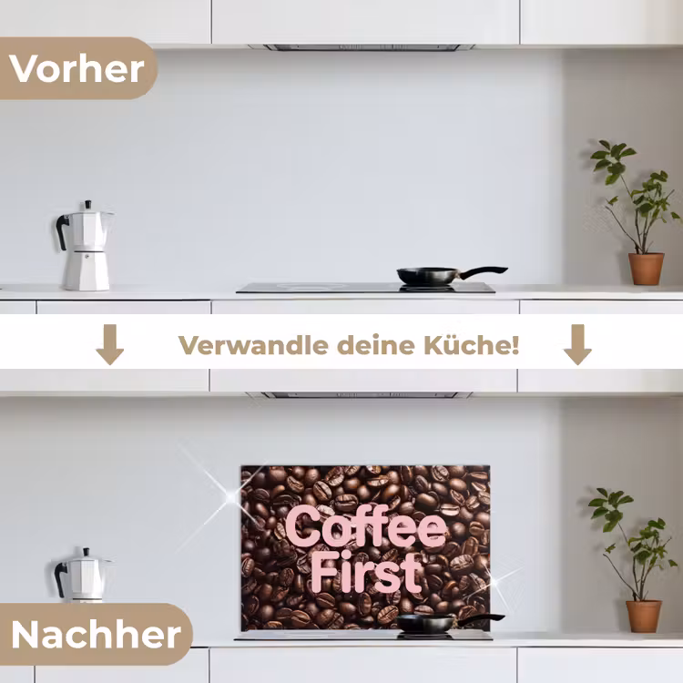 Spritzschutz Küche - Coffee First – Kaffeebohnen – Rosa — 7