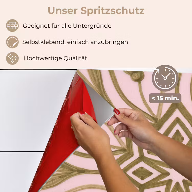 Spritzschutz Küche - Muster – Mandala – Dekoration – Abstrakt – Grün — 4