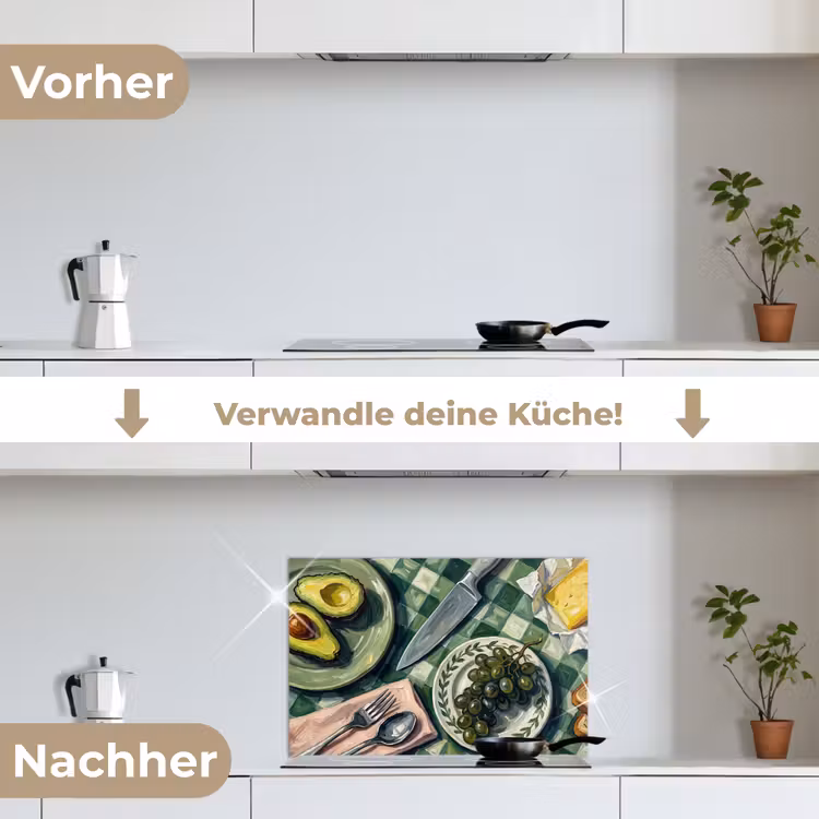 Spritzschutz Küche - Essen – Frühstück – Tisch – Modern – Grün — 7