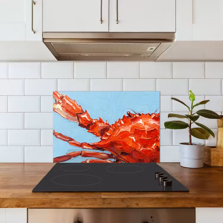 Spritzschutz Küche - Krabbe – Meer – Tiere – Abstrakt – Rot — 3