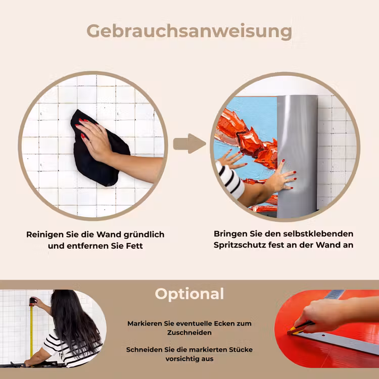 Spritzschutz Küche - Krabbe – Meer – Tiere – Abstrakt – Rot — 6