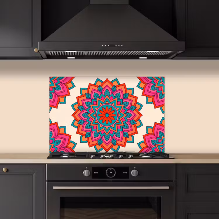 Spritzschutz Küche - Mandala – Muster – Abstrakt – Farbenfroh – Modern — 5
