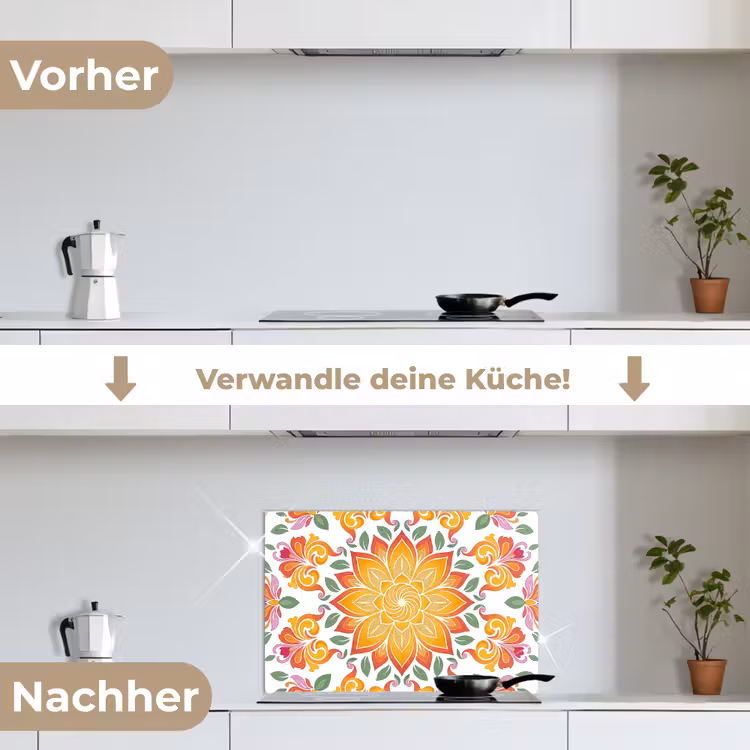 Spritzschutz Küche - Mandala – Blumen – Dekoration – Bunt – Abstrakt — 7
