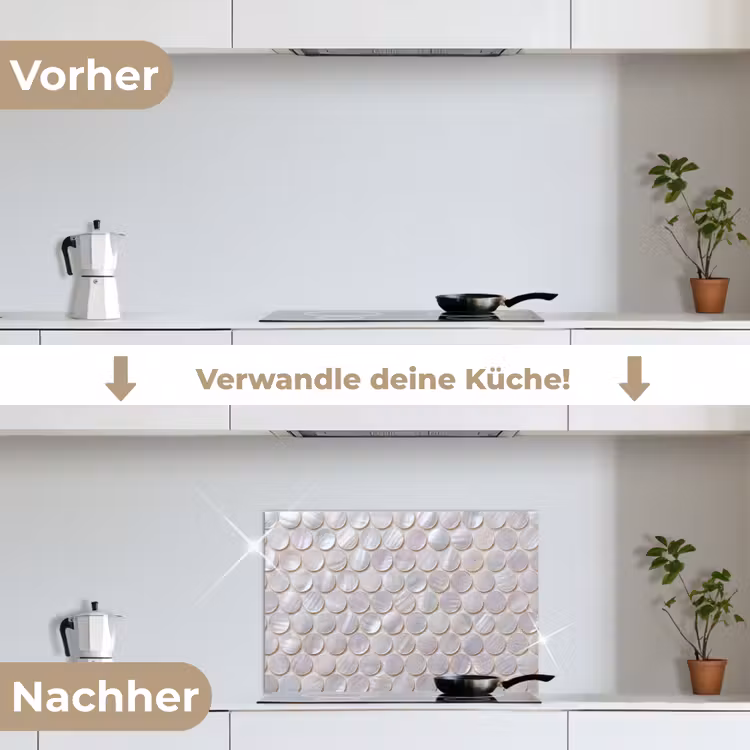 Spritzschutz Küche - Muster – Kreise – Abstrakt – Modern – Weiß — 7