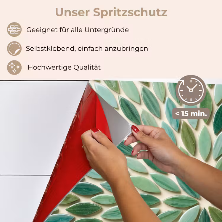Spritzschutz Küche - Muster – Blatt – Grün – Abstrakt — 4