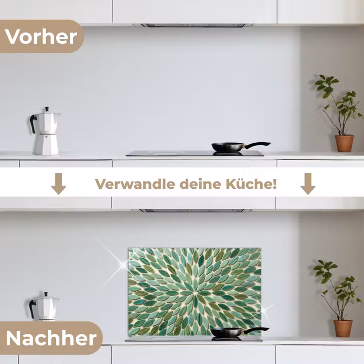 Spritzschutz Küche - Muster – Blatt – Grün – Abstrakt — 7