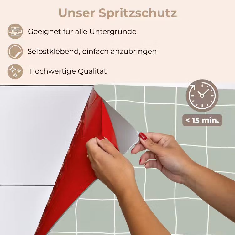 Spritzschutz Küche - Karomuster - Gewellt - Grün — 4