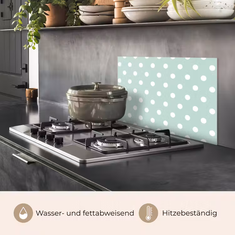 Spritzschutz Küche - Klassisch - Polka - Grün — 2