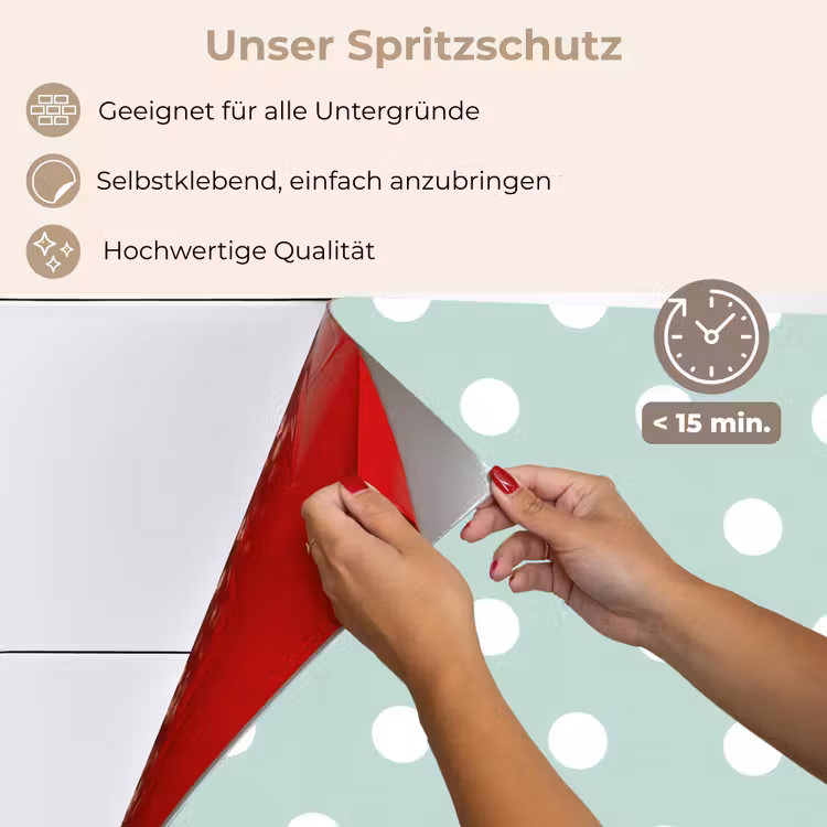 Spritzschutz Küche - Klassisch - Polka - Grün — 4