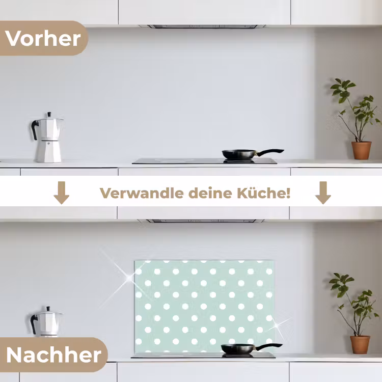 Spritzschutz Küche - Klassisch - Polka - Grün — 7