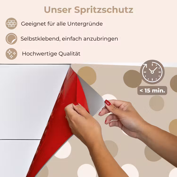 Spritzschutz Küche - Polka - Tupfen - Beige — 4