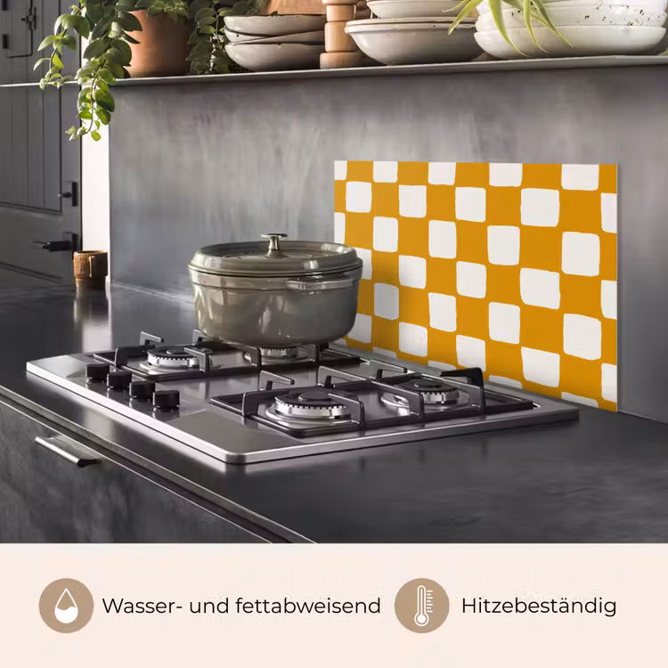 Spritzschutz Küche - Grafik - Muster - Ocker — 2