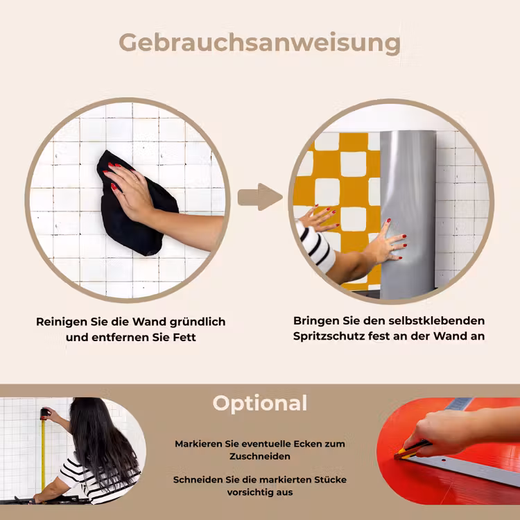 Spritzschutz Küche - Grafik - Muster - Ocker — 6