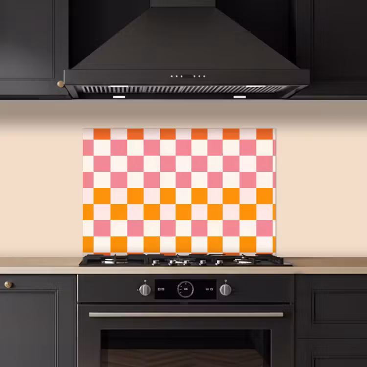 Spritzschutz Küche - Quadratisch - Muster - Orange — 5