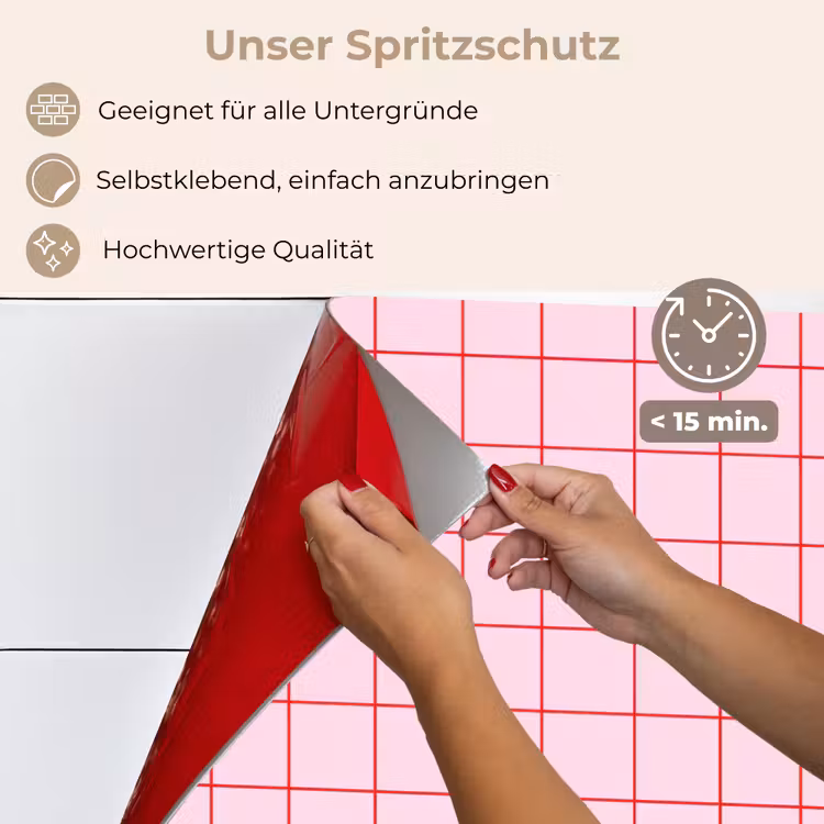 Spritzschutz Küche - Raster - Muster - Rosa — 4