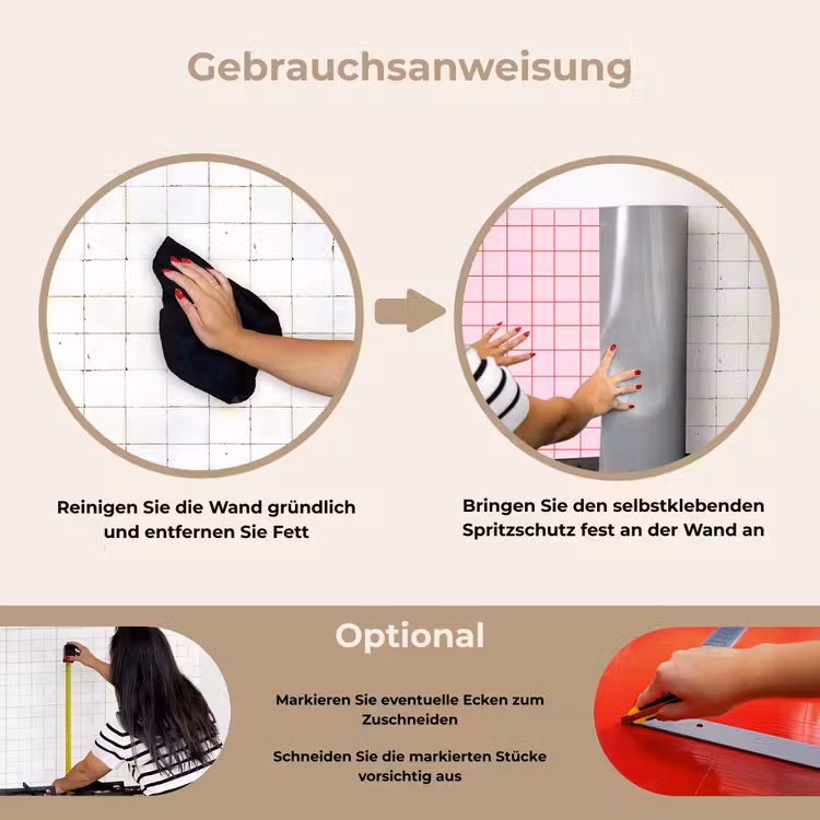 Spritzschutz Küche - Raster - Muster - Rosa — 6