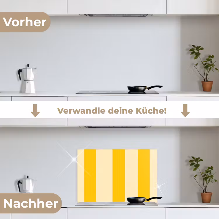 Spritzschutz Küche - Streifen - Klassisch - Gelb — 7