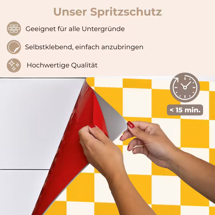 Spritzschutz Küche - Traditionell - Muster - Gelb — 4