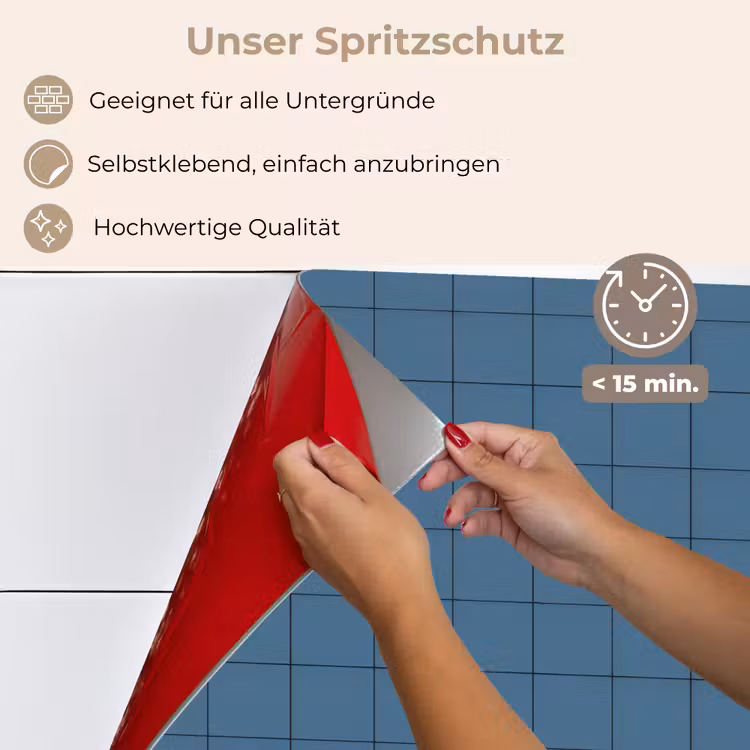 Spritzschutz Küche - Diamanten - Geometrisch - Blau — 4