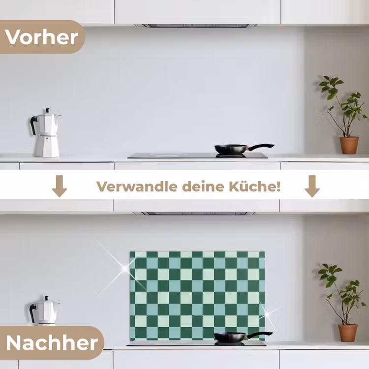 Spritzschutz Küche - Schachbrett - Klassisch - Grün — 7