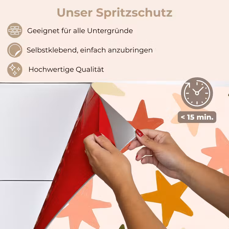 Spritzschutz Küche - Sterne - Muster - Farbenfroh — 4