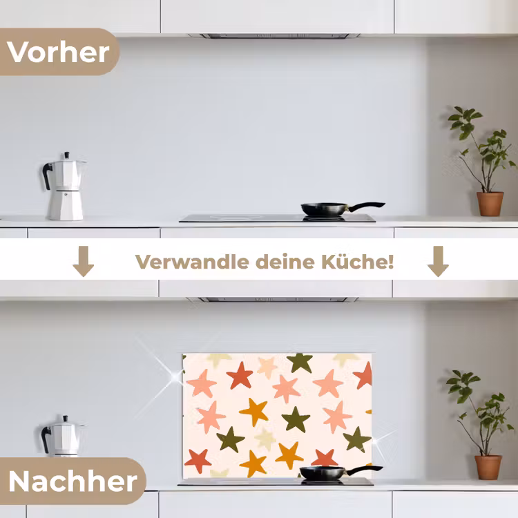 Spritzschutz Küche - Sterne - Muster - Farbenfroh — 7