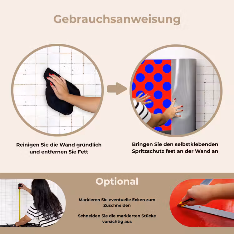 Spritzschutz Küche - Dots - Klassisch - Rot — 6