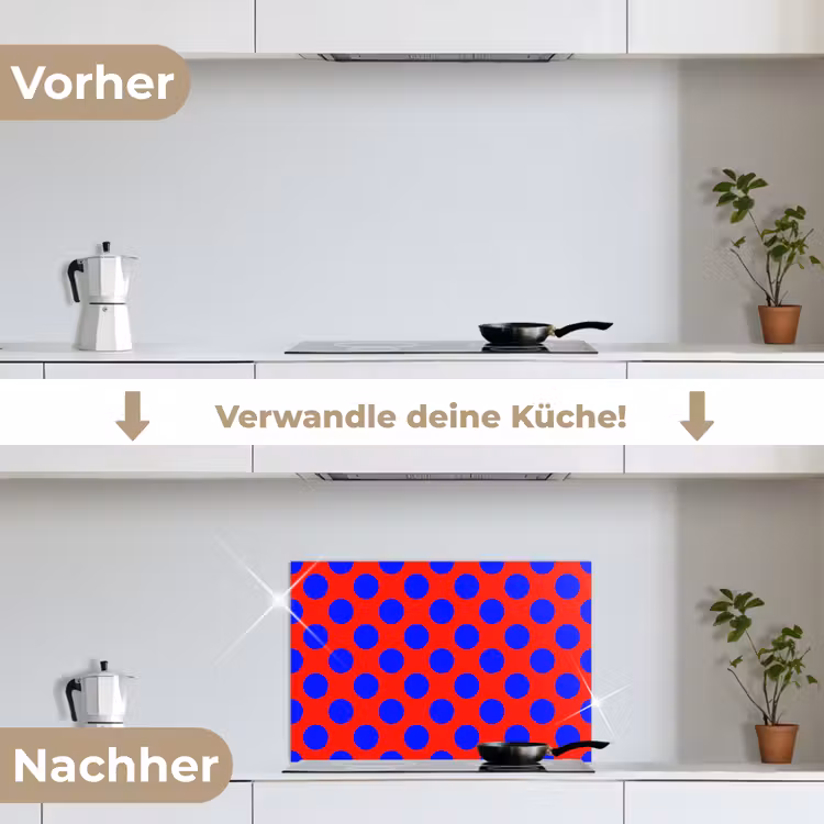 Spritzschutz Küche - Dots - Klassisch - Rot — 7