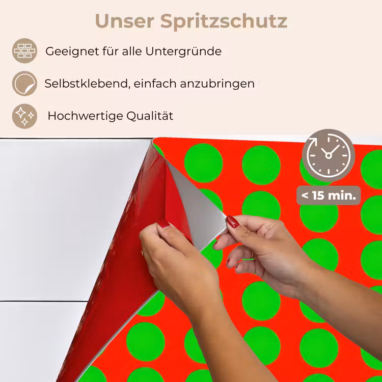 Spritzschutz Küche - Punkte - Muster - Grün — 4