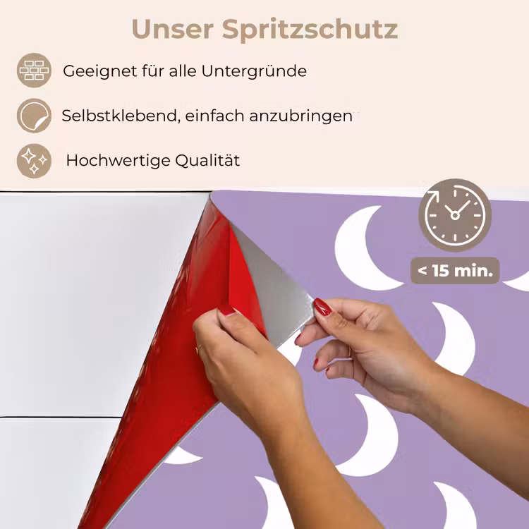 Spritzschutz Küche - Mähne - Muster - Lila — 4