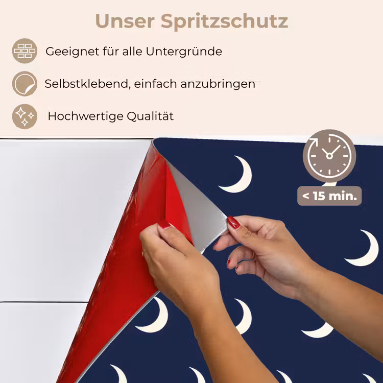 Spritzschutz Küche - Muster - Mähne - Blau — 4