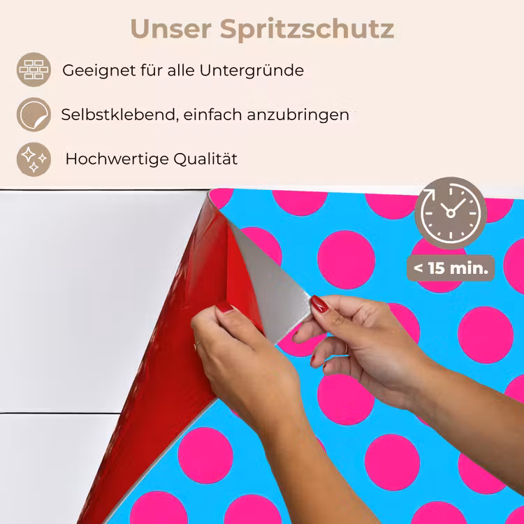 Spritzschutz Küche - Polka dots - Klassisch - Rosa — 4