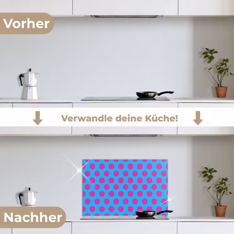 Spritzschutz Küche - Polka dots - Klassisch - Rosa — 7