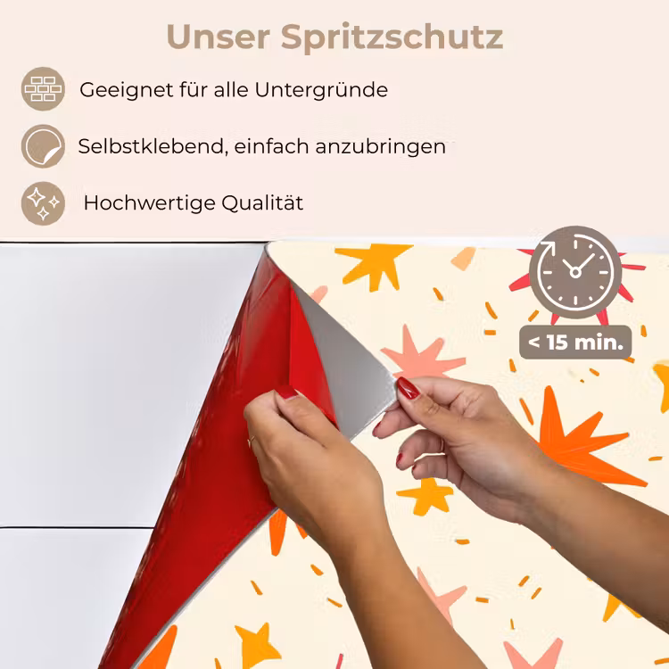 Spritzschutz Küche - Sterne - Verspielt - Farbenfroh — 4