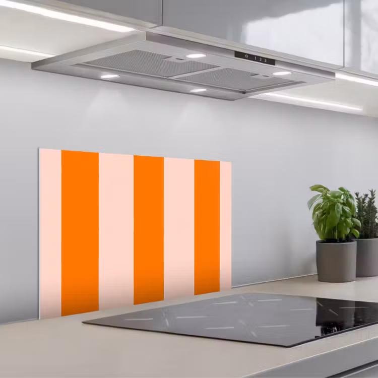 Spritzschutz Küche - Streifen - Modern - Orange — 1