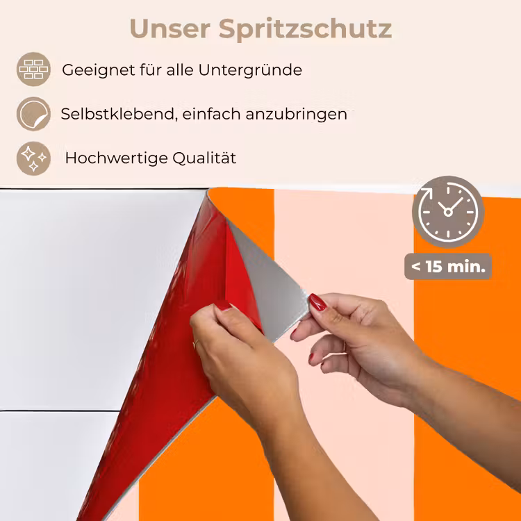 Spritzschutz Küche - Streifen - Modern - Orange — 4
