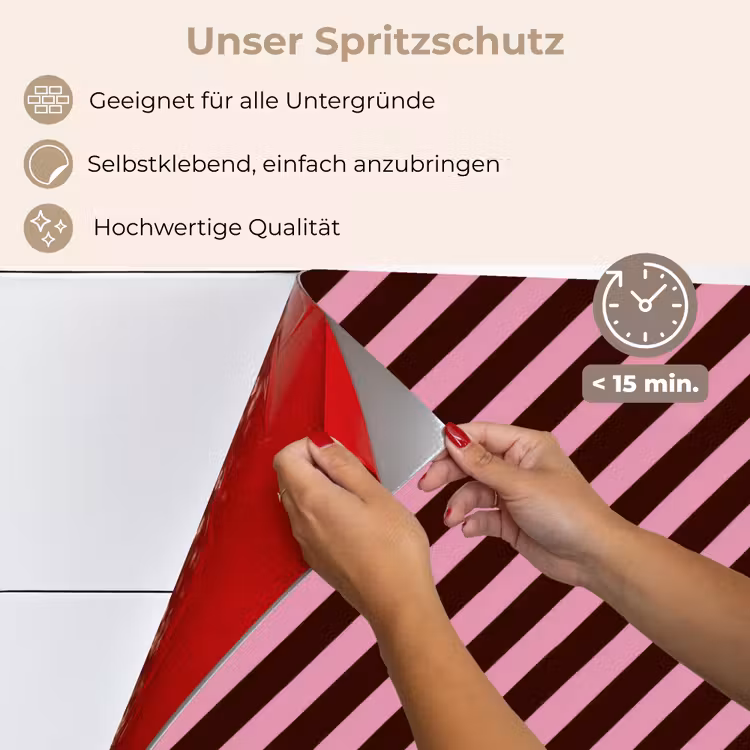 Spritzschutz Küche - Gestreift - Rosa - Braun — 4