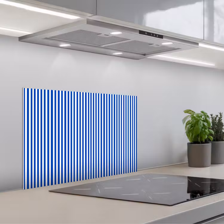 Spritzschutz Küche - Klassisch - Streifen - Blau — 1