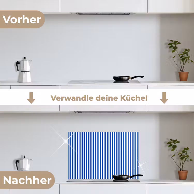 Spritzschutz Küche - Klassisch - Streifen - Blau — 7