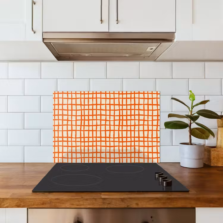 Spritzschutz Küche - Muster - Linien - Orange — 3