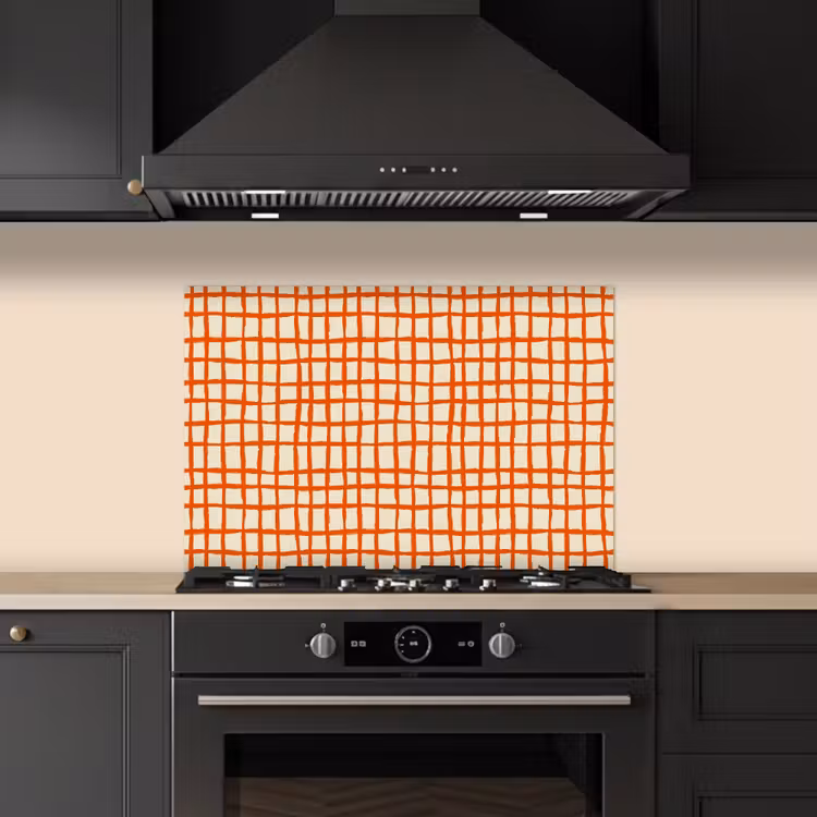 Spritzschutz Küche - Muster - Linien - Orange — 5