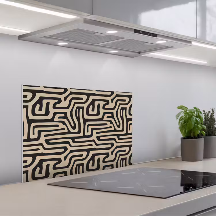 Spritzschutz Küche - Grafik - Linien - Schwarz — 1