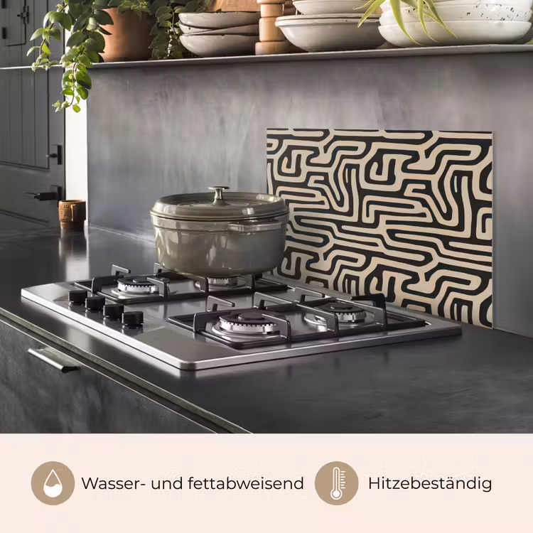 Spritzschutz Küche - Grafik - Linien - Schwarz — 2