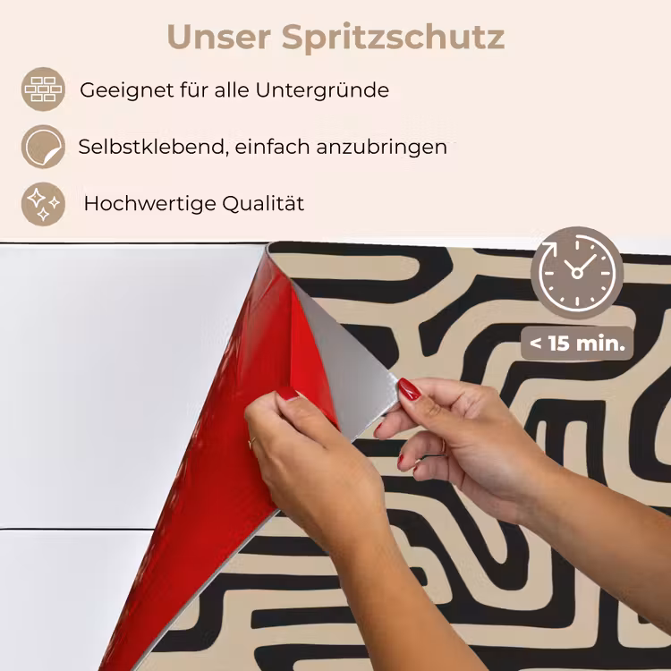 Spritzschutz Küche - Grafik - Linien - Schwarz — 4