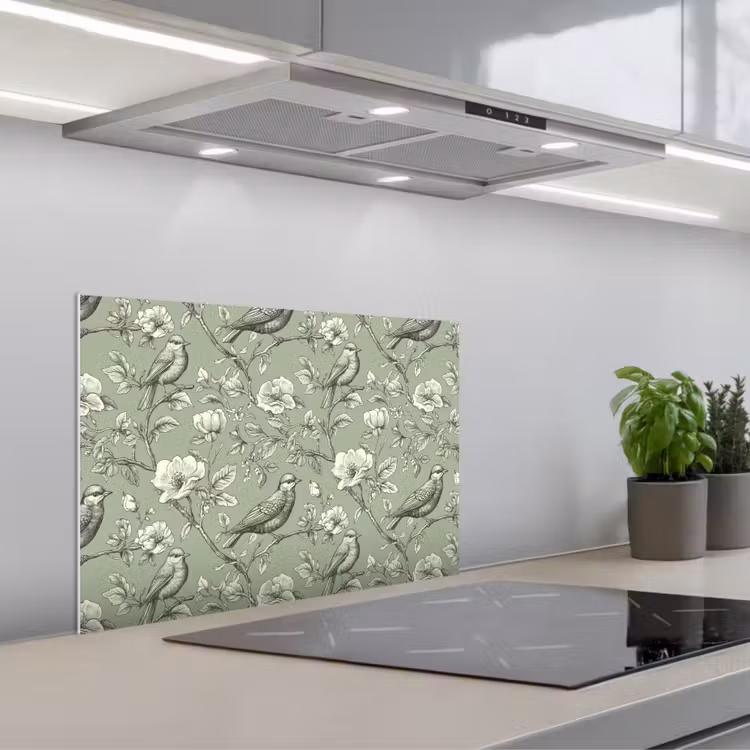 Spritzschutz Küche - Klassisch - Botanisch - Grün — 1